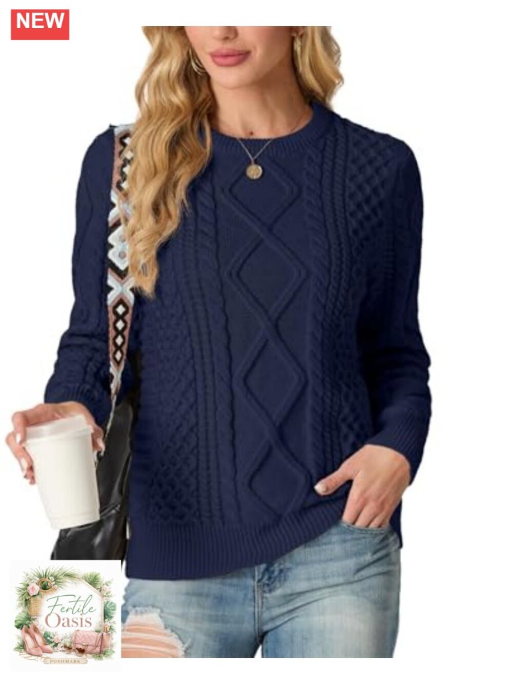 Women's Pullover Sweater Cozy Ribbed Knit Crew Neck Long Sleeve